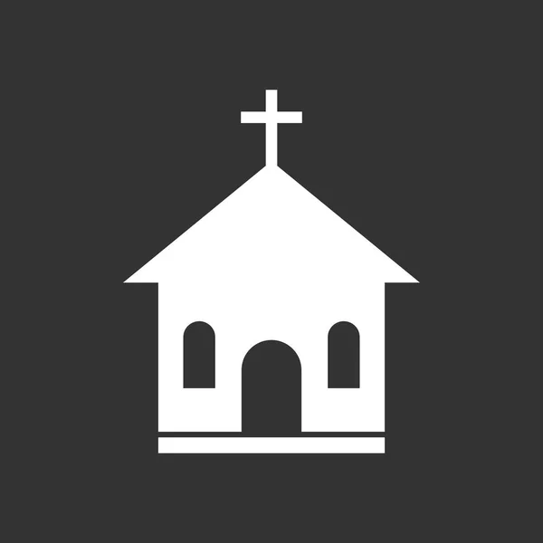 Icono de ilustración del vector santuario de la iglesia. Pictograma plano simple para negocios, marketing, aplicación móvil, Internet sobre fondo negro . — Vector de stock