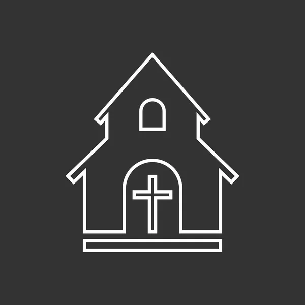 Линия векторной иллюстрации святилища церкви. Простая плоская пиктограмма для бизнеса, маркетинга, мобильного приложения, интернет на черном фоне . — стоковый вектор