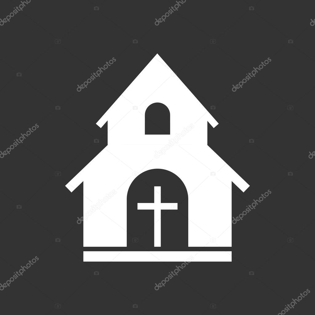 Church sanctuary vector illustration icon. Simple flat pictogram for business, marketing, mobile app, internet on black background.