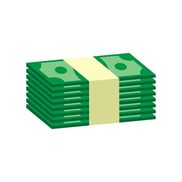 Stacks dollar cash. Vector illustration in flat design on white background — Stock Vector