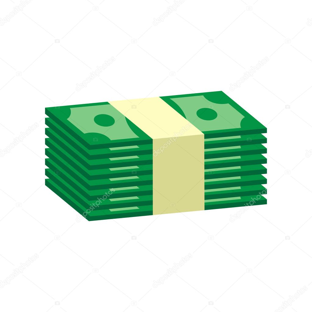 Vettoriale stockPila soldi in contanti. Illustrazione vettoriale in disegno  piatto su sfondo bianco di ©sanek13744 #138248478, image size:1024x1024