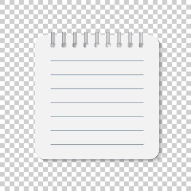 Gerçekçi şablon sarmal ile not etmek. Boş kapak tasarımı. Okul iş günlüğü. Ofis Kırtasiye defter izole arka plan üzerinde