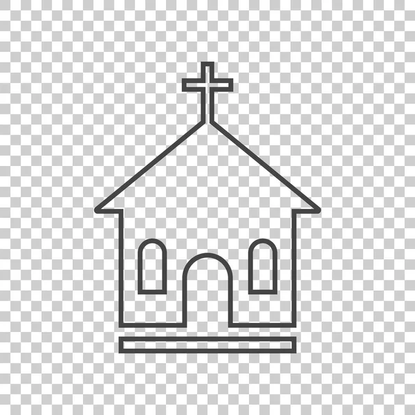 Linha igreja santuário vetor ilustração ícone. Pictograma plano simples para negócios, marketing, aplicativo móvel, internet em fundo isolado — Vetor de Stock