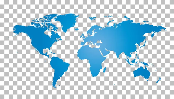 Mappa bianca del mondo nero su sfondo isolato. Modello vettoriale mappa del mondo per sito web, infografica, design. Piatto terra mappa del mondo illustrazione — Vettoriale Stock