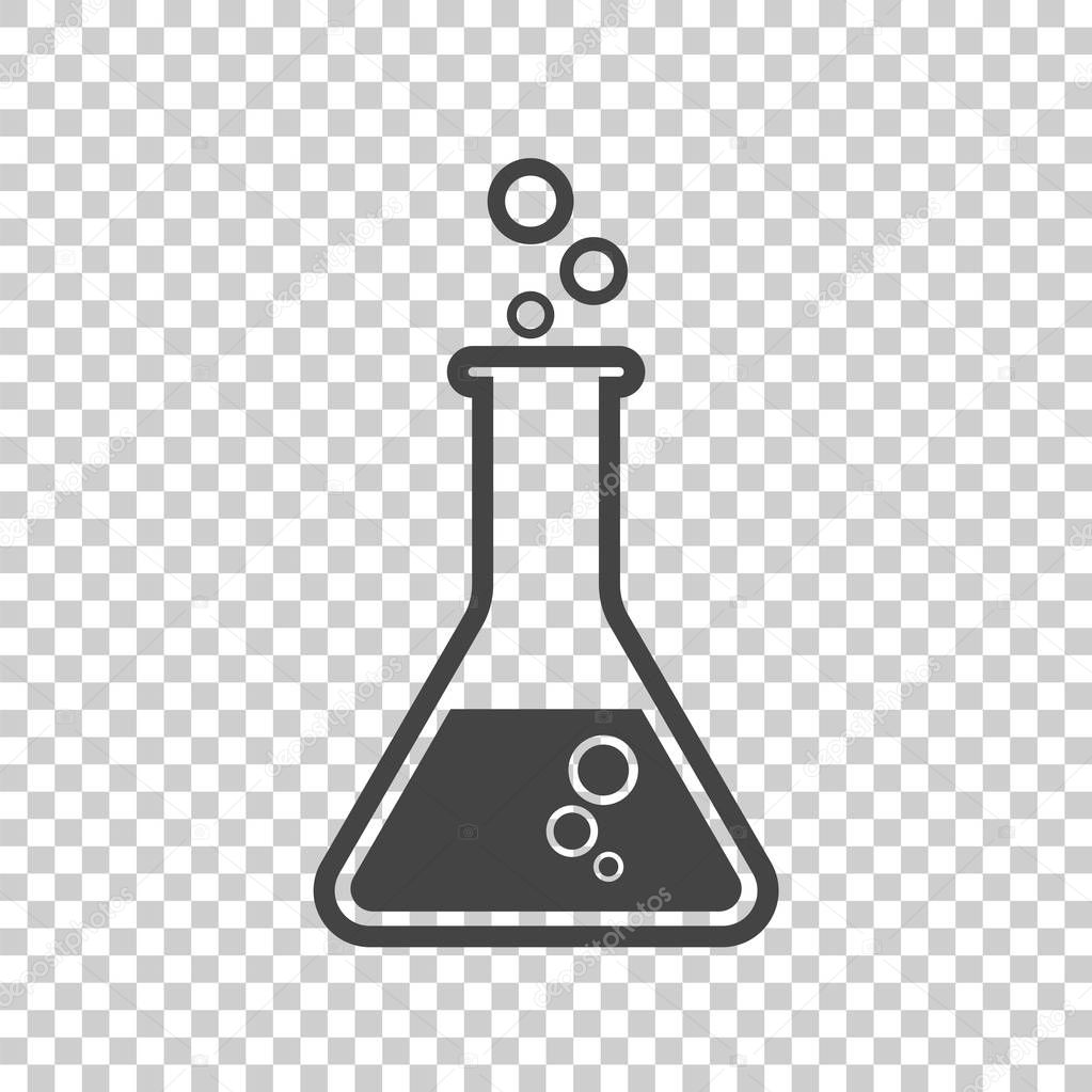 Chemical test tube pictogram icon. Chemical lab equipment isolated on