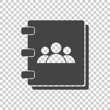 Adres defteri simgesini. Kişi Not düz vektör illüstrasyon izole arka plan üzerinde.