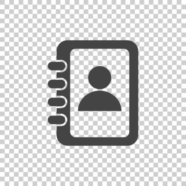 Adres defteri simgesini. Kişi Not düz vektör illüstrasyon izole arka plan üzerinde.