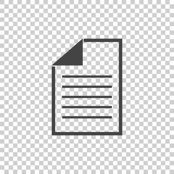 Icono del documento vector ilustración plana. Símbolo de documentos aislados. Pictograma de diseño gráfico de página de papel — Archivo Imágenes Vectoriales