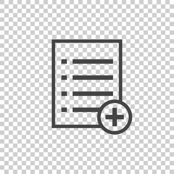Přidáte seznam dokumentu ikonu vektorové plochý ilustrace. Izolované dokumenty symbol. Papírové stránky grafického designu piktogram — Stockový vektor