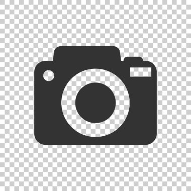 İzole arka plan üzerinde kamera simgesi. Düz vektör çizim.