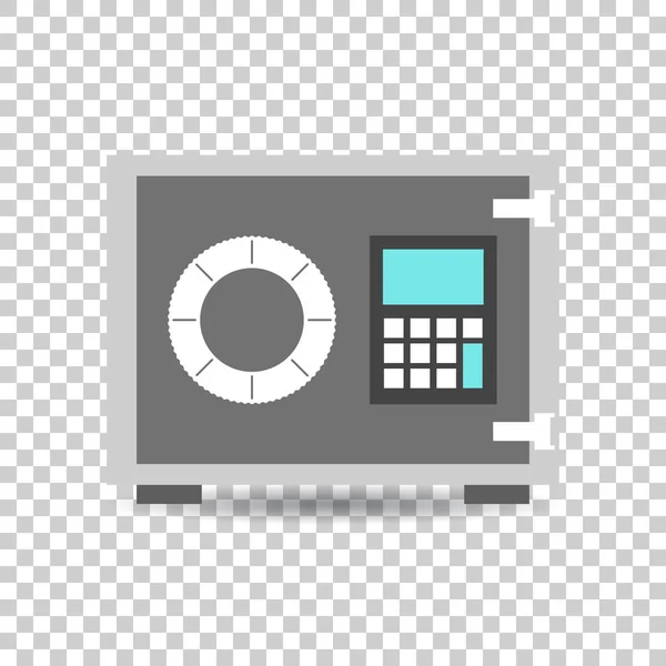 Icono de caja fuerte. Ilustración vectorial en estilo plano sobre fondo aislado . — Vector de stock