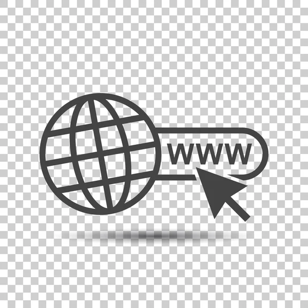 Vai all'icona web. Internet flat vector illustrazione per il sito web su sfondo isolato . — Vettoriale Stock