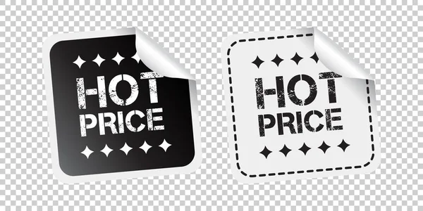 Hot price sticker. Black and white vector illustration. — Stock Vector