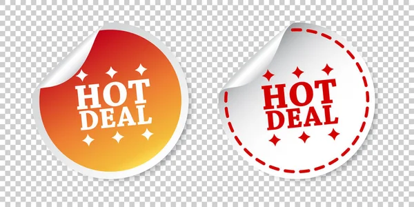 Hot-Deal-Sticker. Vektor-Illustration auf isoliertem Hintergrund. — Stockvektor