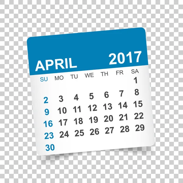 2017 年 4 月。カレンダーのベクトル イラスト — ストックベクタ