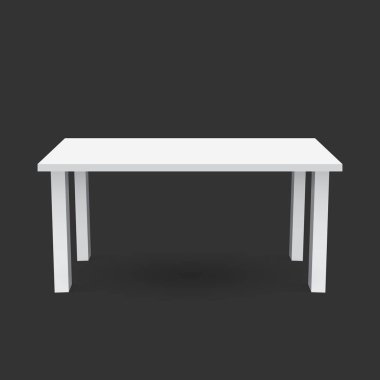 3D tablo nesne tanıtımı için vektör. Boş beyaz üst tablo siyah arka plan üzerine izole.