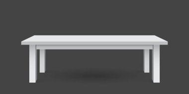 3D tablo nesne tanıtımı için vektör. Boş beyaz üst tablo siyah arka plan üzerine izole.