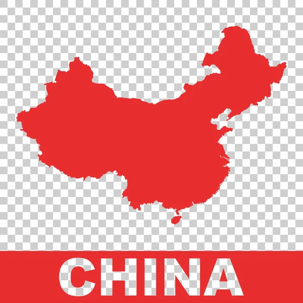 Карта Китая. Красочная иллюстрация красного вектора на изолированном фоне — стоковый вектор