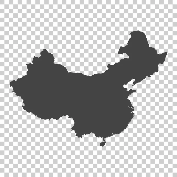 Карта Китая. Серая векторная иллюстрация на изолированном фоне — стоковый вектор