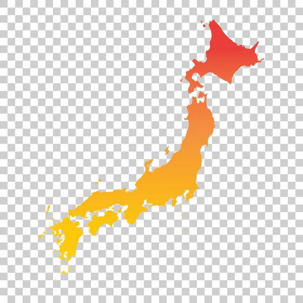 일본 지도입니다. 화려한 오렌지 벡터 일러스트 레이 션 — 스톡 벡터
