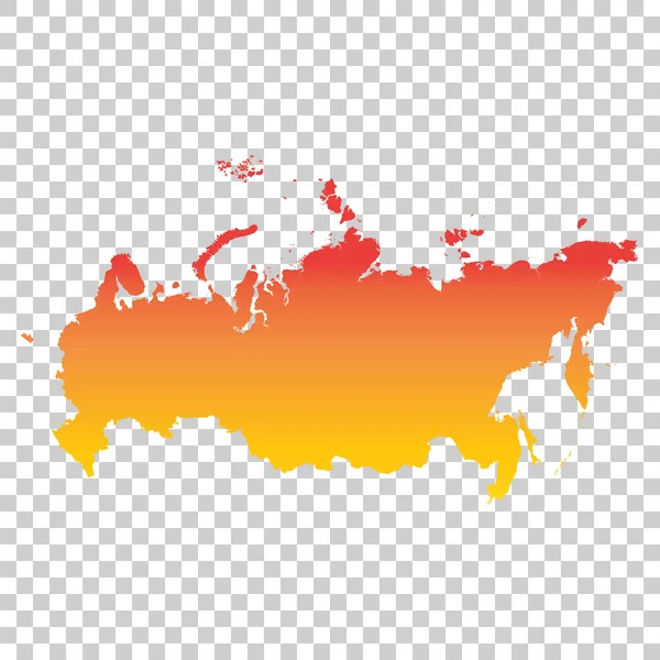 Russland, Karte der Russischen Föderation. bunte orangefarbene Vektor-Illustration — Stockvektor