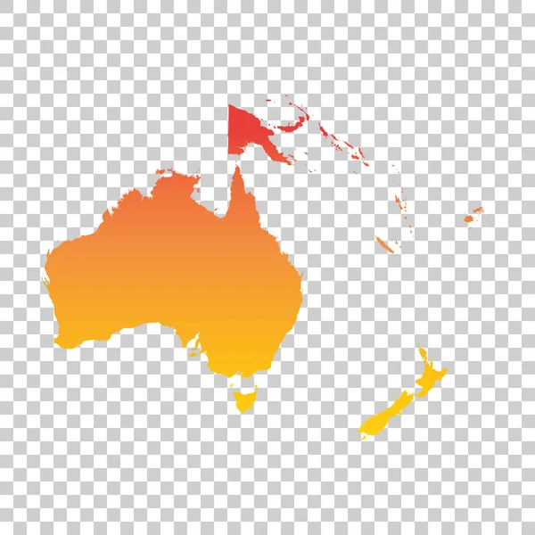 Plan de l'Australie et de l'Océanie. Illustration vectorielle orange colorée — Image vectorielle