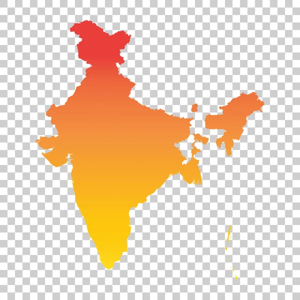 India-Térkép. Színes narancssárga vektoros illusztráció — Stock Vector