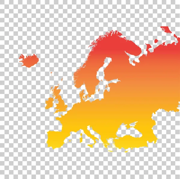 Europakarte. bunte orangefarbene Vektor-Illustration — Stockvektor