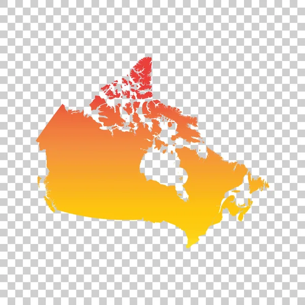 Mapa de Canadá. Ilustración colorida vector naranja — Vector de stock