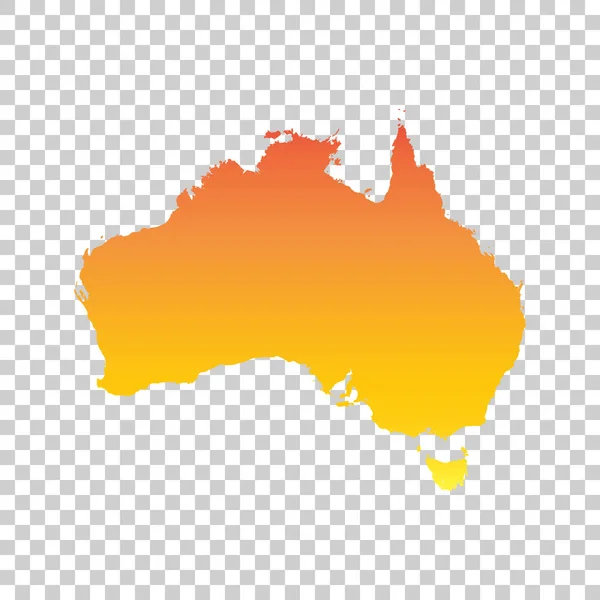 Australien-Karte. bunte orangefarbene Vektor-Illustration — Stockvektor