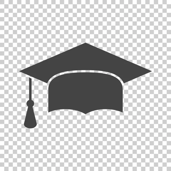 Mortar Board or Graduation Cap, Education symbol. Dark gray icon on