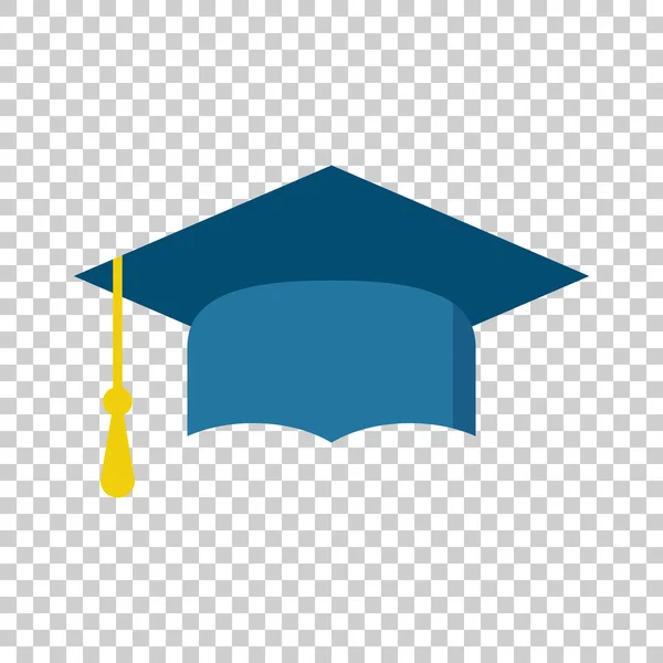 Icono de diseño plano de tapa de graduación. Termina el símbolo de educación. Elemento de celebración del día de graduación. Ilustración vectorial sobre fondo aislado . — Vector de stock