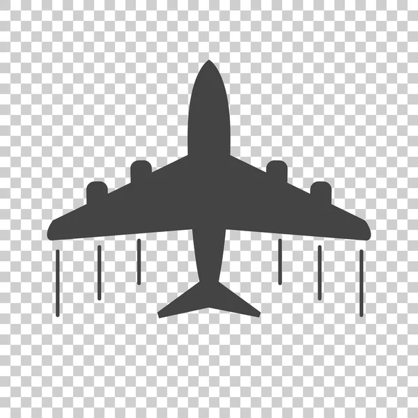 Значок самолета. Черный плоский вектор на изолированном фоне — стоковый вектор