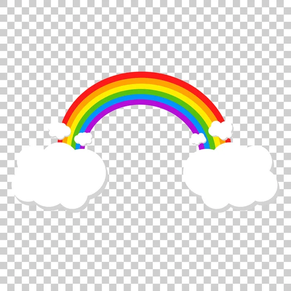 Kleur regenboog met wolken. Vectorillustratie — Stockvector