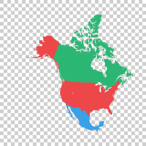 América del Norte mapa vectorial — Vector de stock