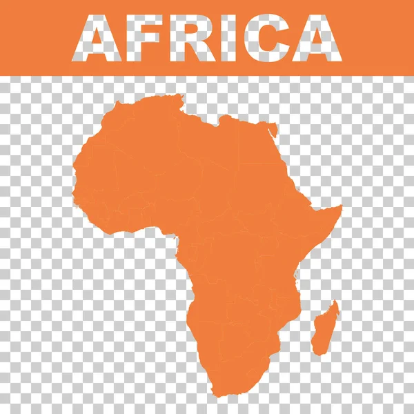 Karta över Afrika. Vector platt — Stock vektor