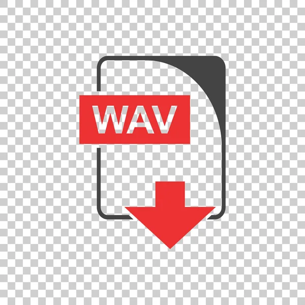 Vettore icona WAV piatto — Vettoriale Stock