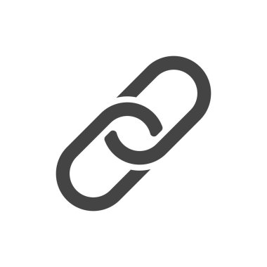 Beyaz arka plan üzerinde izole düz stilde zinciri simge vektör çizim. Web sitesi tasarımı, logo, app, UI bağlantı simgesi.