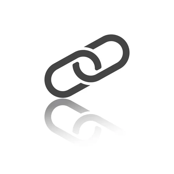 Ilustração vetorial Chain Icon em estilo plano isolado sobre fundo branco. Símbolo de conexão com efeito de reflexão para web site design, logotipo, aplicativo, ui . —  Vetores de Stock