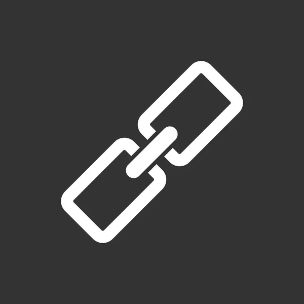 Icono de cadena ilustración vectorial en estilo plano aislado sobre fondo negro. Símbolo de conexión para el diseño del sitio web, logotipo, aplicación, ui . — Vector de stock