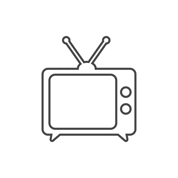 Εικονογράφηση διάνυσμα εικονίδιο τηλεόραση στο στυλ γραμμής που απομονώνονται σε λευκό φόντο. Τηλεόραση σύμβολο για σχεδιασμό web site, οι λογότυπο, το app ui. — Διανυσματικό Αρχείο