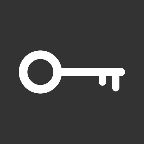 Key Icon ilustração vetorial em estilo plano isolado em fundo preto. Símbolo de desbloqueio para web site design, logotipo, aplicativo, ui . — Vetor de Stock