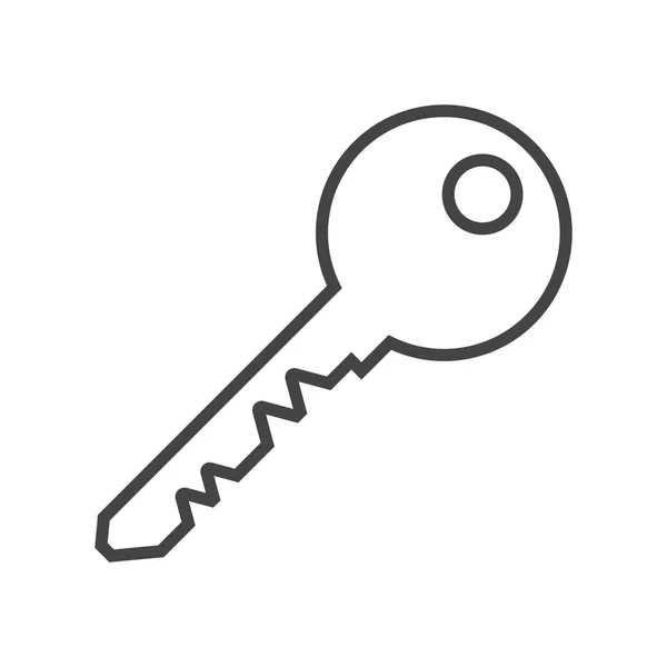 Illustration des Schlüsselsymbols im flachen Stil isoliert auf weißem Hintergrund. Zeilensymbol für Websitedesign, Logo, App, UI freischalten. — Stockvektor