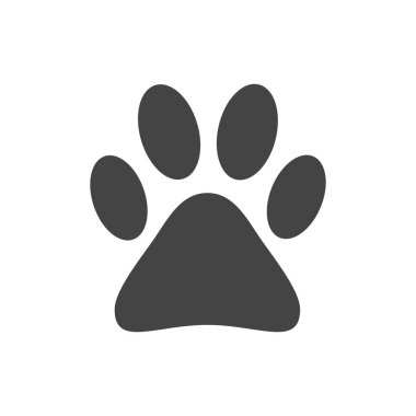 Yazdırma simge vektör illüstrasyon izole beyaz arka plan üzerinde pençe. Köpek, kedi, pençe sembolü düz piktogram ayı.