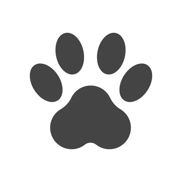 Paw Utskriftsikon vektorillustration isolerade på vit bakgrund. Hund, katt, bear paw symbol platt piktogram. — Stock vektor