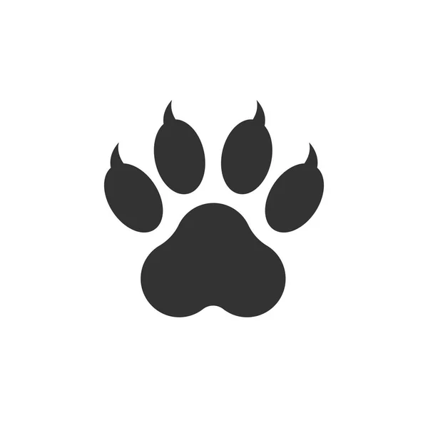 Illustration vectorielle d'icône d'impression patte isolée sur fond blanc. Chien, chat, ours symbole de patte pictogramme plat . — Image vectorielle