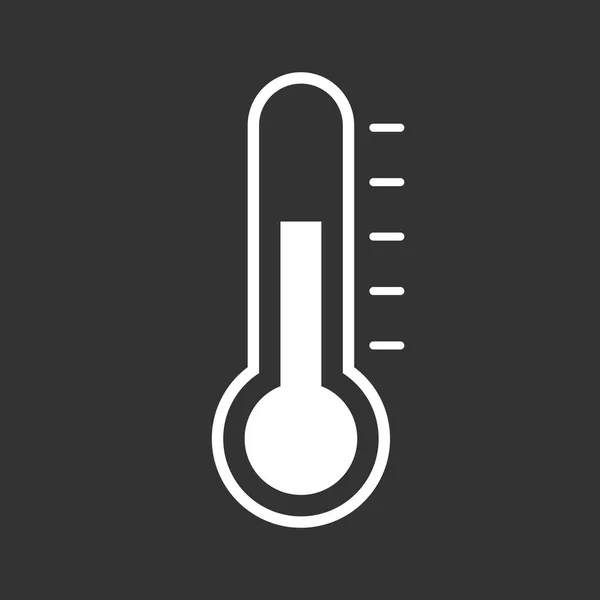 Icono del termómetro. Objetivo ilustración vectorial plana aislada sobre fondo negro . — Vector de stock