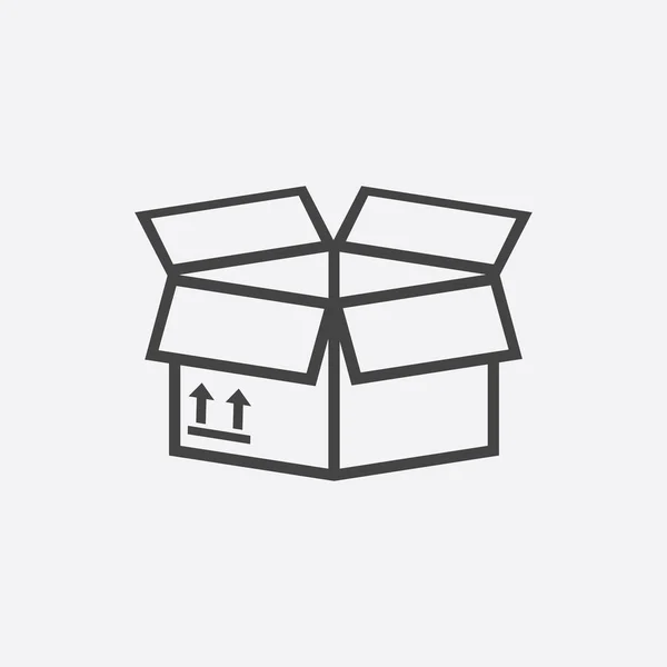 Icono de caja de embalaje con símbolo de flecha. Paquete de envío ilustración vectorial simple sobre fondo blanco . — Vector de stock