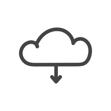 Bulut satırı simgesi. Internet download simgesi. Beyaz arka plan üzerinde düz vektör çizim.