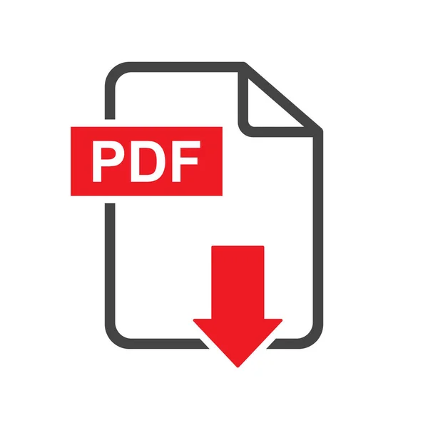 Descargar PDF icono del vector. Pictograma plano simple para negocios, marketing, concepto de Internet. Ilustración vectorial sobre fondo blanco . — Archivo Imágenes Vectoriales